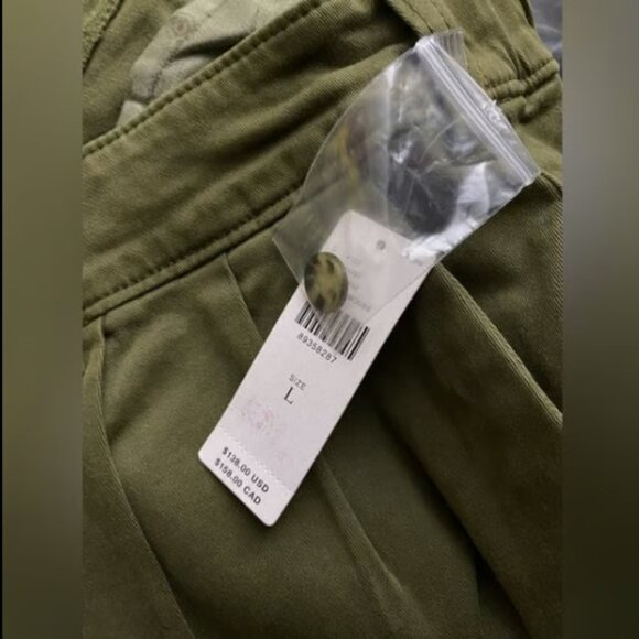 Anthropologie Pilcro Pleated Wide-Leg Cargo Pants new nwt green color size L - Picture 4 of 4